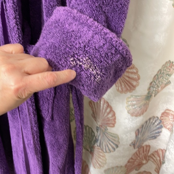 Bath Robe Purple Turkish Cotton - Picture 8 of 10